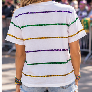 Sequin Lines Bead Queen Mambo Shirt