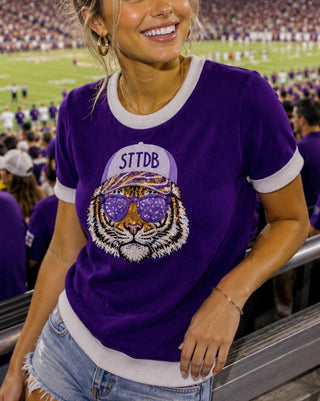 LSU tigers purple tiger STTDB sweater top