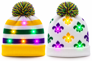 Light up Mardi Gras Beanies Set of 25