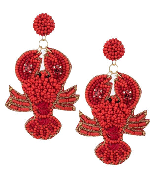 Crawfish Beaded Earrings 