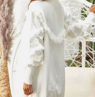 Fringe Cardigan Ivory 