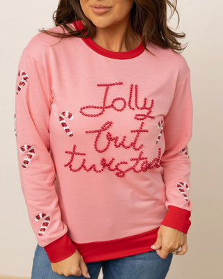 Jolly But Twisted Pink Sweater