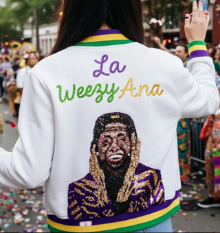 la weezy ana sequin mardi gras jacket 