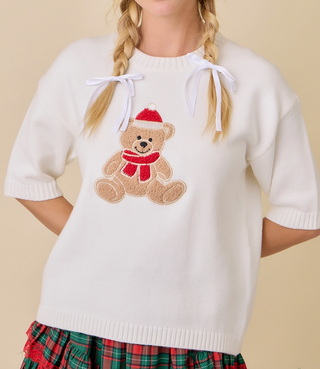 Teddy Bear Holiday Sweater Top -