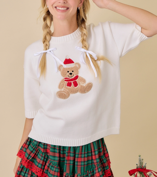Teddy Bear Holiday Sweater Top -