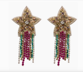 Mardi Gras Star Tassel Earrings