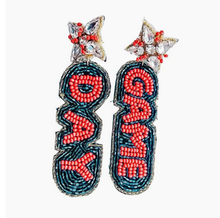 red and black game day earrings