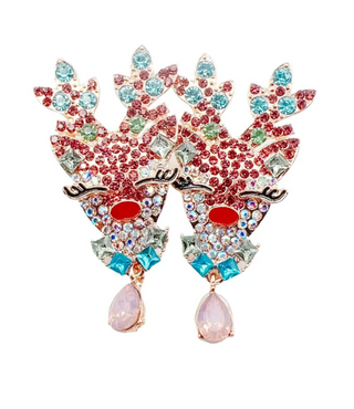 Reindeer Jeweled Earrings