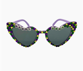 Heart Shaped Mardi Gras Sunglasses