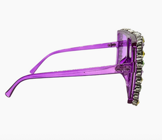 Square Rhinestone Mardi Gras Bling Sunglasses