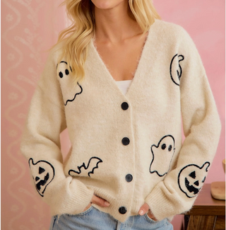 Halloween Ghost Pumpkin Cardigan
