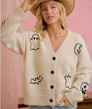 Halloween Ghost Pumpkin Cardigan