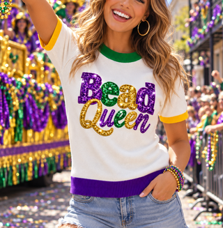 Bead Queen Sequin Sweater Top