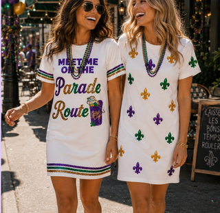 Mardi Gras Meet me On the Parade Route Sequin Dress