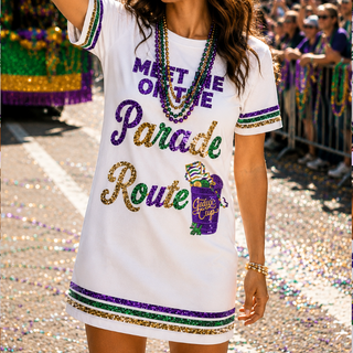 Mardi Gras Meet me On the Parade Route Sequin Dress