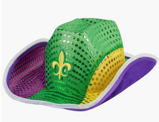 Light up Mardi Gras Cowboy Hats Set of 25
