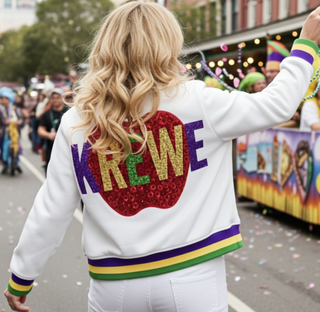 sequin apple krewe 985 mardi gras jacket 