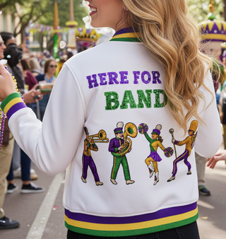 Here for the Bands Sequin Mardi Gras Jacket