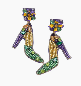 Mardi Gras Heelsl Earrings