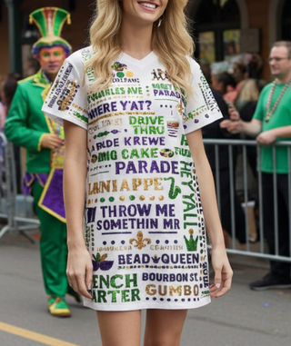 Mardi Gras Lagniappe Sequin T-Shirt Dress 2X Mardi Gras Lagniappe Sequin T-Shirt Dress 2X