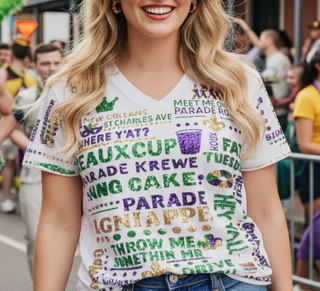 Mardi Gras Lagniappe Sequin T-Shirt