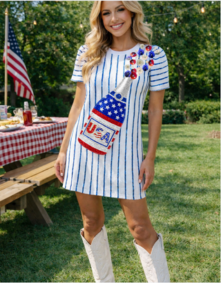 Champagne usa sequin dress