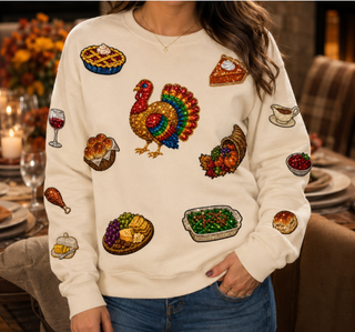Sequin Thanksgiving Turkey Sweatshirt