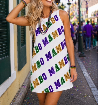 mardi gras mambo sequin dress