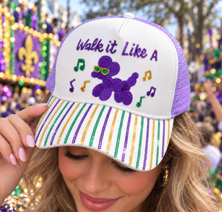 Walk it Like A Dog Mardi Gras Sequin Hat