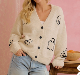 Halloween Ghost Pumpkin Cardigan