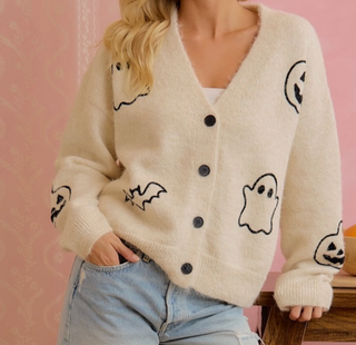 Halloween Ghost Pumpkin Cardigan