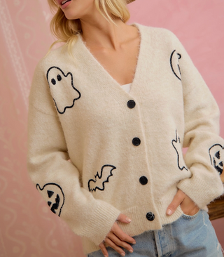 Halloween Ghost Pumpkin Cardigan