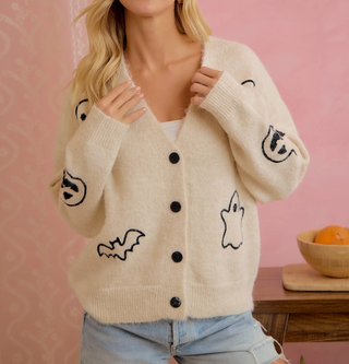 Halloween Ghost Pumpkin Cardigan