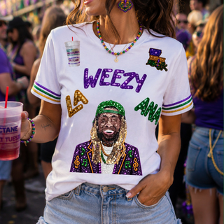 la weezy ana mardi gras seqin shirt