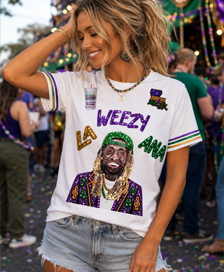 Mardi Gras La Weezy Ana Sequin T-Shirt -