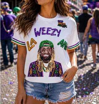 Mardi Gras La Weezy Ana Sequin T-Shirt -
