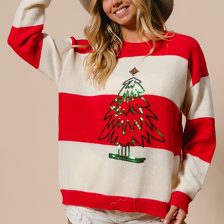 sequin christmas tree sweater