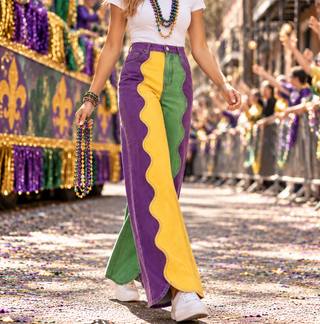 Mardi Gras Scalloped Pants