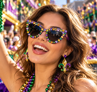 rhitestone bling mardi gras sunglasses