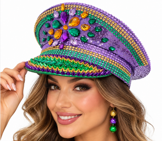mardi gras jeweled conductor hat