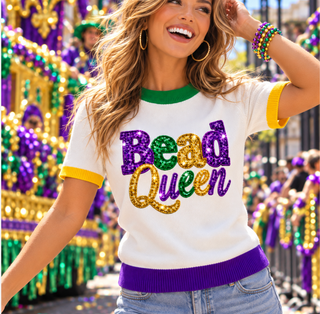 Bead Queen Sequin Sweater Top