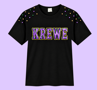Mardi Gras Krewe Sequin T-Shirt with Pearls