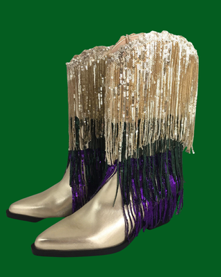 Mardi Gras Fringe Boots