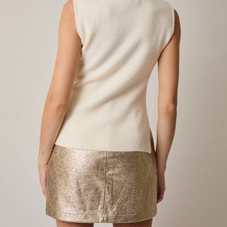 Gold Faux Leather Mini Skirt -