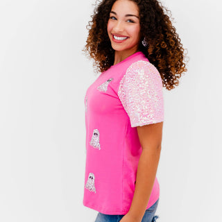 Boo Ghost Sequin Halloween Top