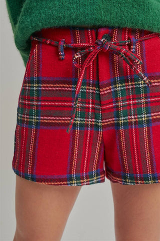 Holiday Christmas Checkered Plaid Shorts