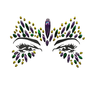 Mardi Gras Stick on Rhinestones Face Gems -