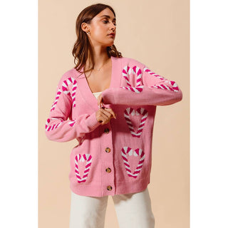 Christmas Candy Cane Cardigan ￼