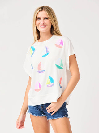 Sequin Sail Boat Shirt