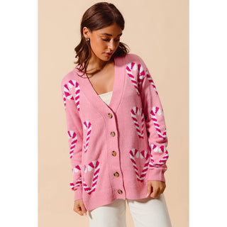 Christmas Candy Cane Cardigan ￼